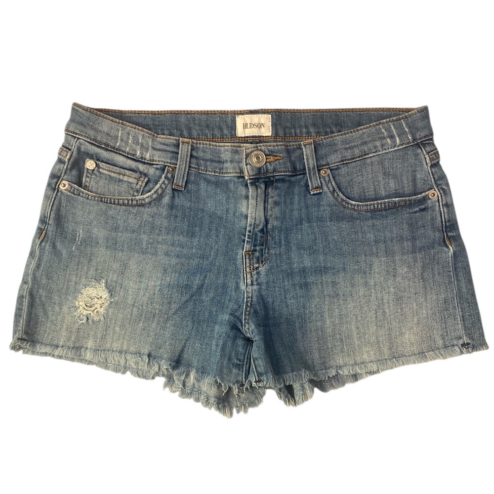 Hudson Jeans Women's Distressed Blue Jean Shorts GUC 28
